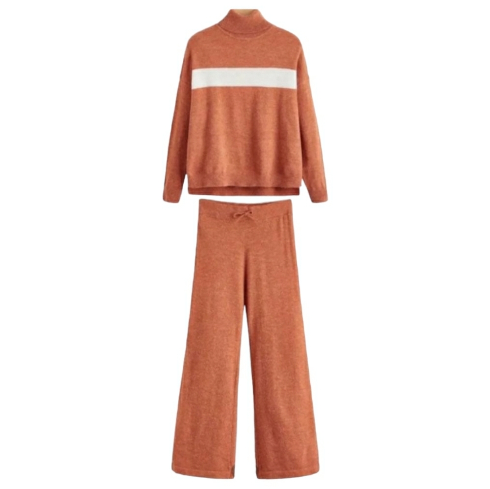 SHEIN Orange and White Women's Top
